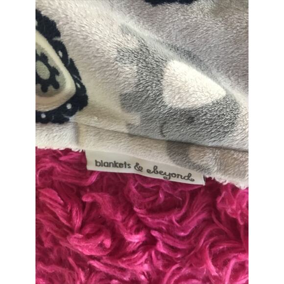 Blankets & Beyond Gray Navy Blue And White Elephant Owl Security Baby Boy Lovey - Picture 4 of 6